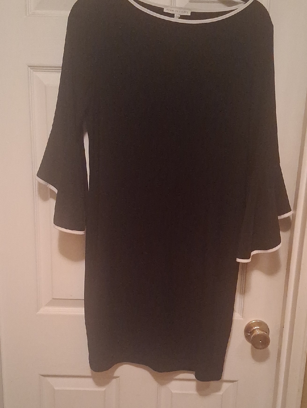 Annalee + Hope Black Midi Dress with White Trim